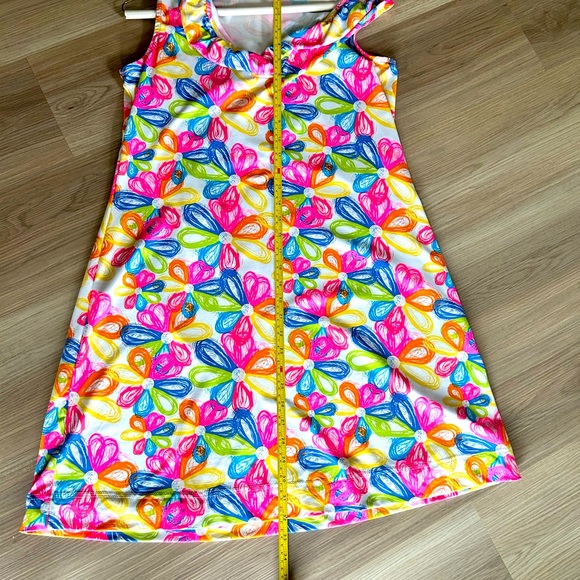 Colorful Dress Large Scoop Neck Floral - Picture 4 of 7